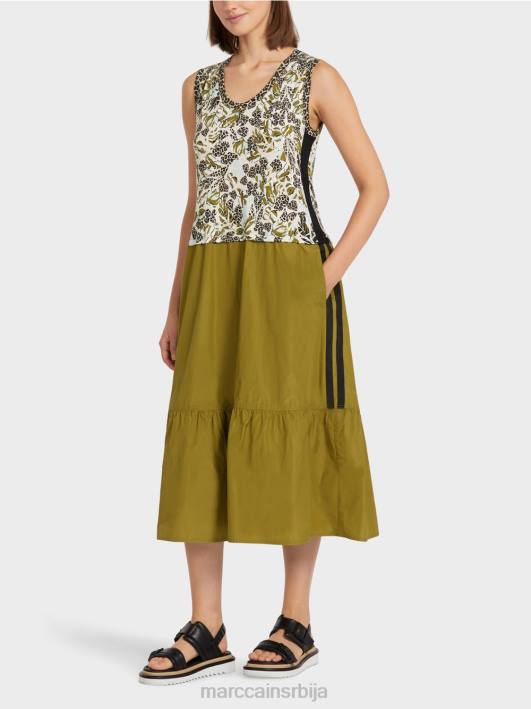 вишеслојна хаљина са мешавином стила и материјала Marc Cain D688113 мекани светларник одећу