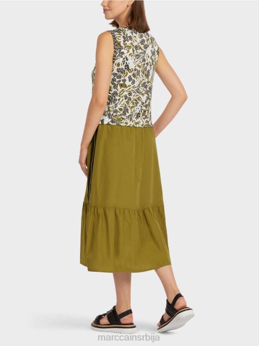 вишеслојна хаљина са мешавином стила и материјала Marc Cain D688113 мекани светларник одећу