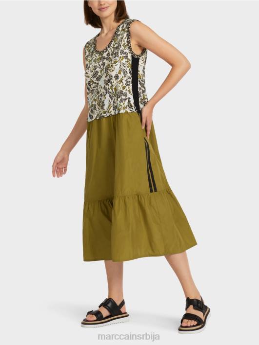 вишеслојна хаљина са мешавином стила и материјала Marc Cain D688113 мекани светларник одећу