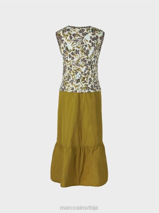 вишеслојна хаљина са мешавином стила и материјала Marc Cain D688113 мекани светларник одећу