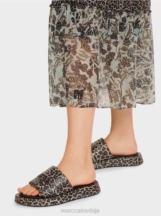 дуга хаљина са слојевима са мешавином узорака Marc Cain D688114 мекани светларник одећу