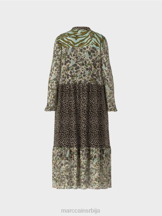 дуга хаљина са слојевима са мешавином узорака Marc Cain D688114 мекани светларник одећу