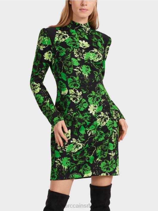 хаљина са балон рукавима Marc Cain D68811 тамно зелена јабука одећу