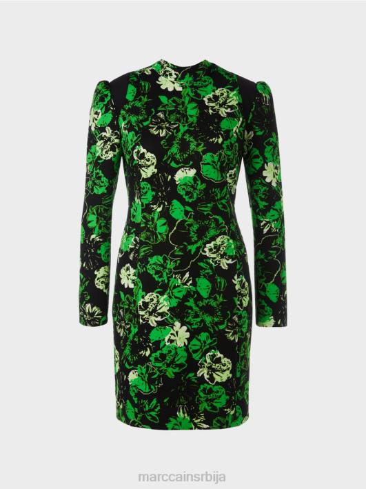 хаљина са балон рукавима Marc Cain D68811 тамно зелена јабука одећу