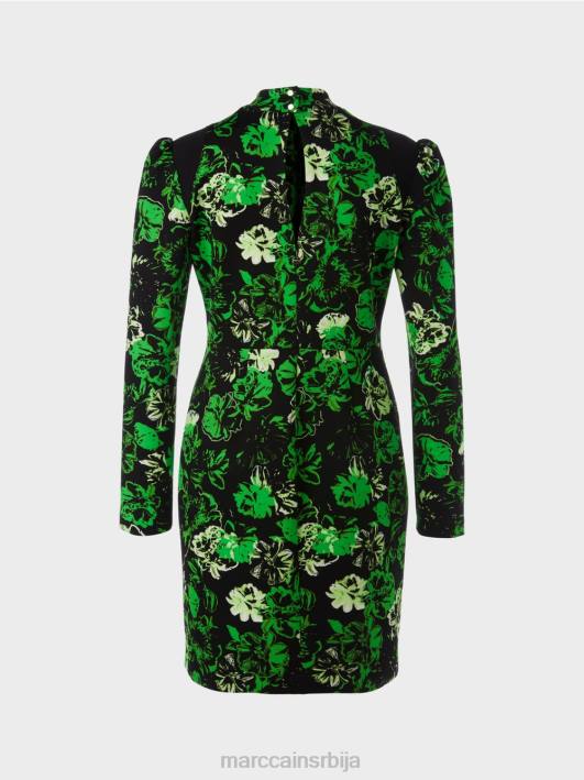 хаљина са балон рукавима Marc Cain D68811 тамно зелена јабука одећу