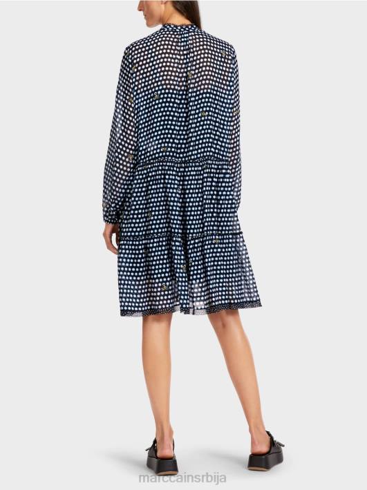 хаљина на точкице од вискозног крепа Marc Cain D688120 црн одећу