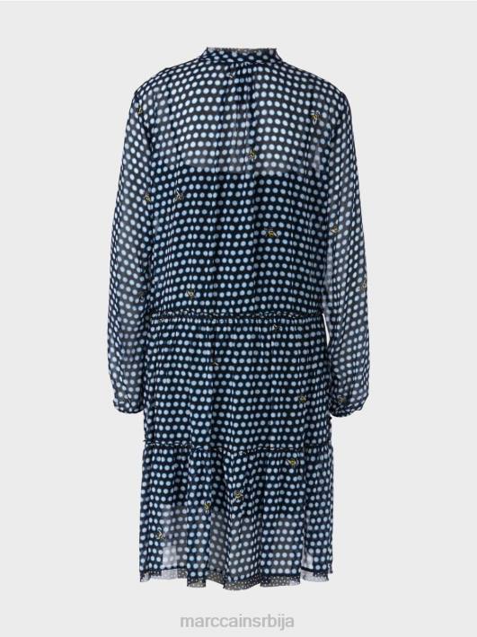 хаљина на точкице од вискозног крепа Marc Cain D688120 црн одећу