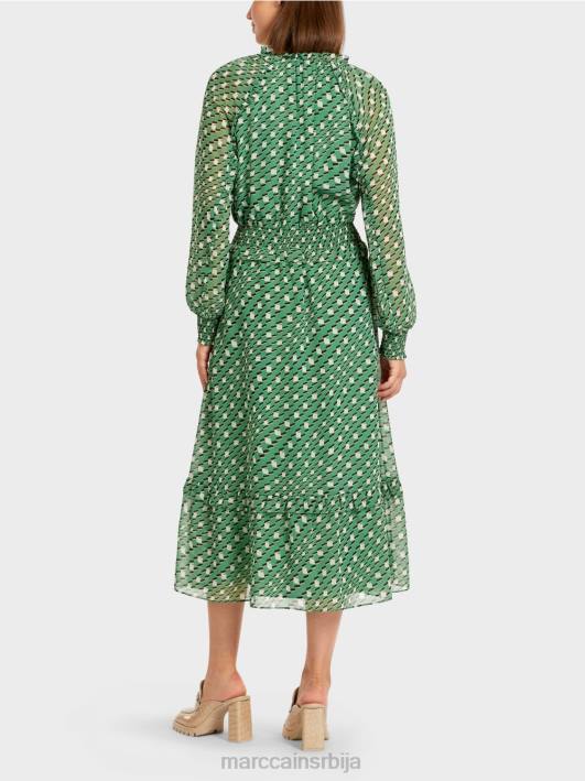 дуга хаљина са геометријским дизајном Marc Cain D688124 маховина зелена одећу
