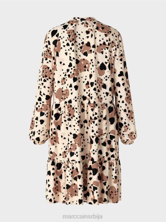 леопард хаљина са вишеслојним воланима Marc Cain D688125 цреме одећу