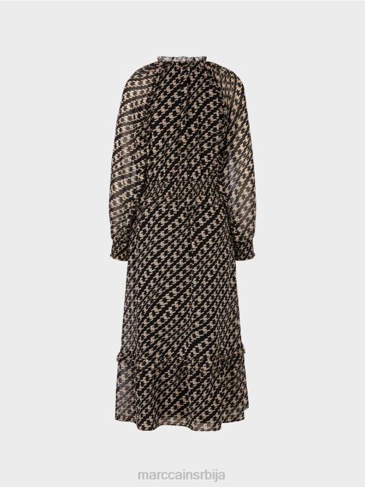 дуга хаљина са геометријским дизајном Marc Cain D688127 црн одећу