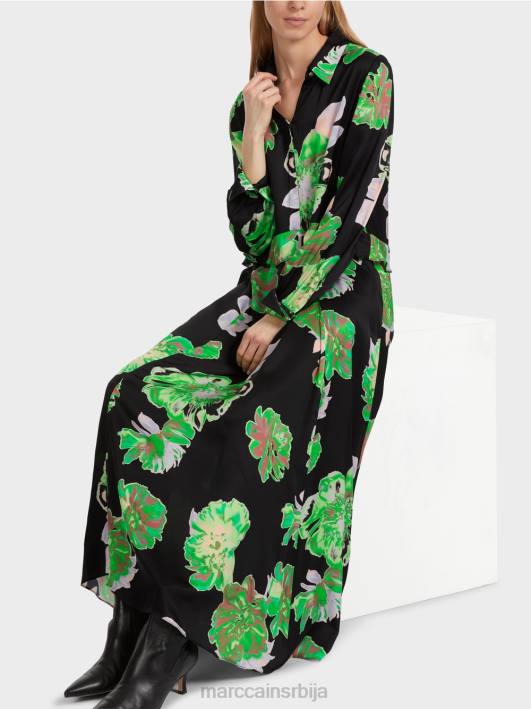 женствена хаљина са крагном Marc Cain D68812 црн одећу