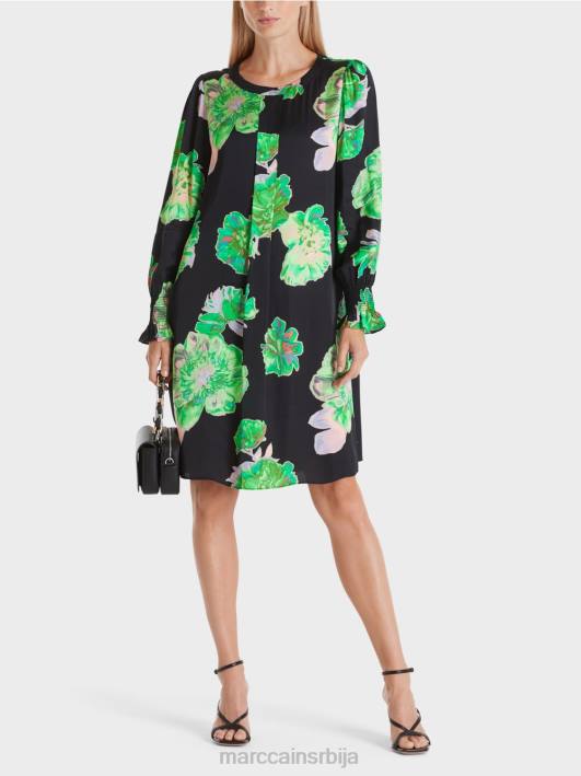 хаљина са цветним принтом Marc Cain D68813 црн одећу