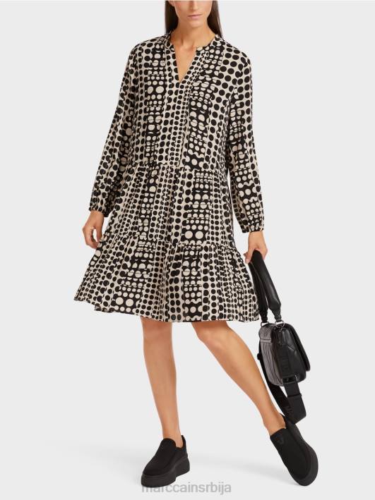 хаљина од рециклираног полиестера Marc Cain D688134 црн одећу