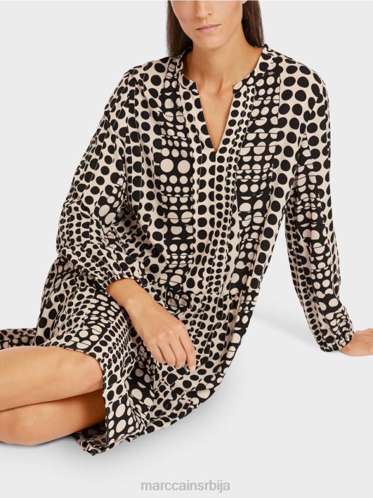 хаљина од рециклираног полиестера Marc Cain D688134 црн одећу