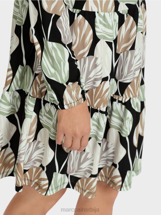 хаљина са мотивом целог листа Marc Cain D688137 прах менте одећу