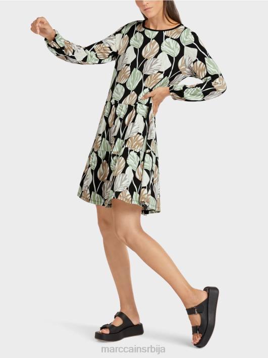 хаљина са мотивом целог листа Marc Cain D688137 прах менте одећу