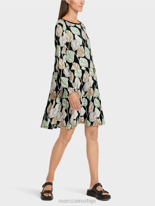хаљина са мотивом целог листа Marc Cain D688137 прах менте одећу