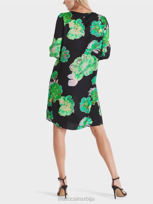 хаљина са цветним принтом Marc Cain D68813 црн одећу