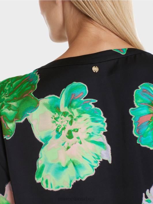 хаљина са цветним принтом Marc Cain D68813 црн одећу