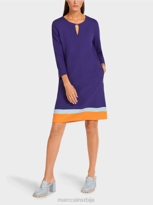 хаљина са порубом блокираним у боји Marc Cain D688140 краљевски пурпур одећу