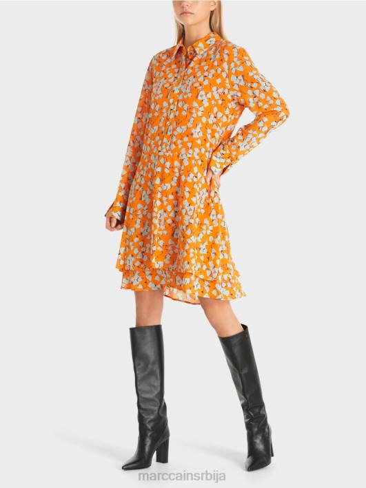 кошуља хаљина са воланима Marc Cain D688141 јасно наранџаста одећу