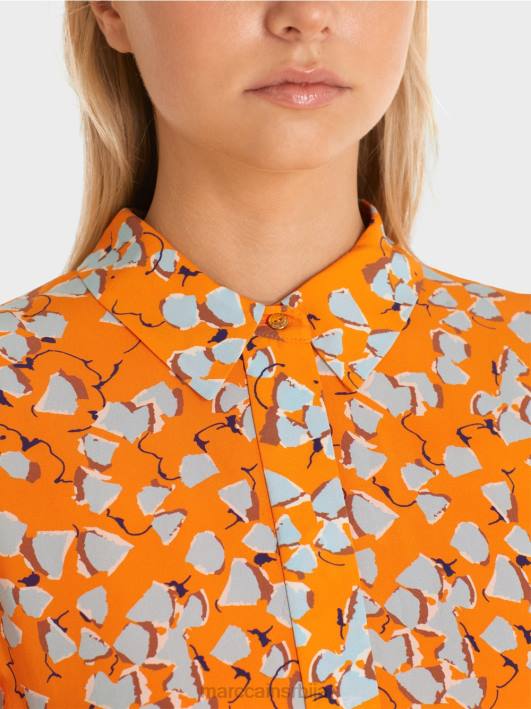 кошуља хаљина са воланима Marc Cain D688141 јасно наранџаста одећу