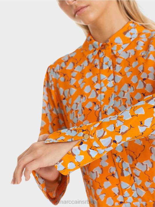 кошуља хаљина са воланима Marc Cain D688141 јасно наранџаста одећу