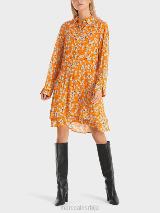 кошуља хаљина са воланима Marc Cain D688141 јасно наранџаста одећу