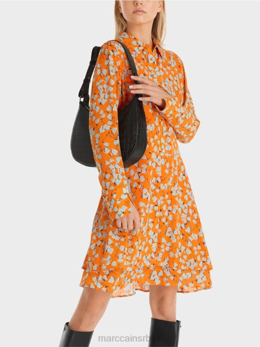 кошуља хаљина са воланима Marc Cain D688141 јасно наранџаста одећу