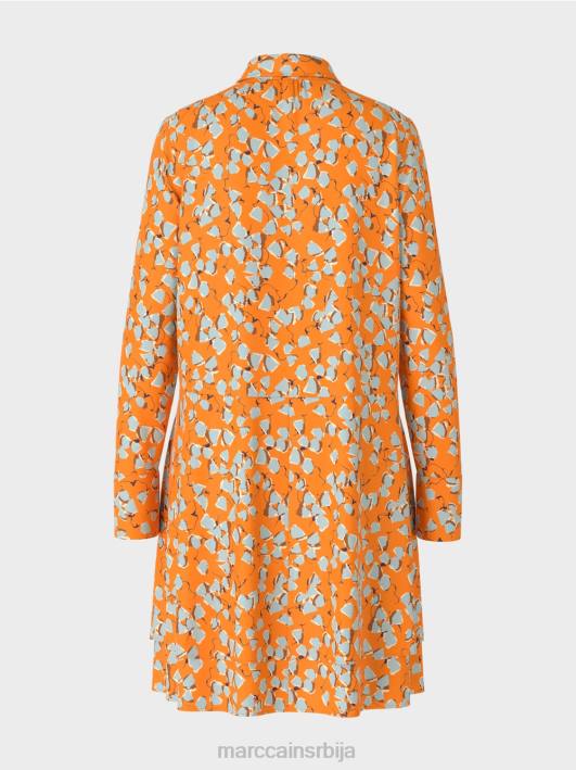 кошуља хаљина са воланима Marc Cain D688141 јасно наранџаста одећу