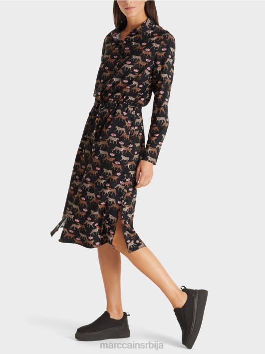 хаљина са леопардима Marc Cain D688142 црн одећу