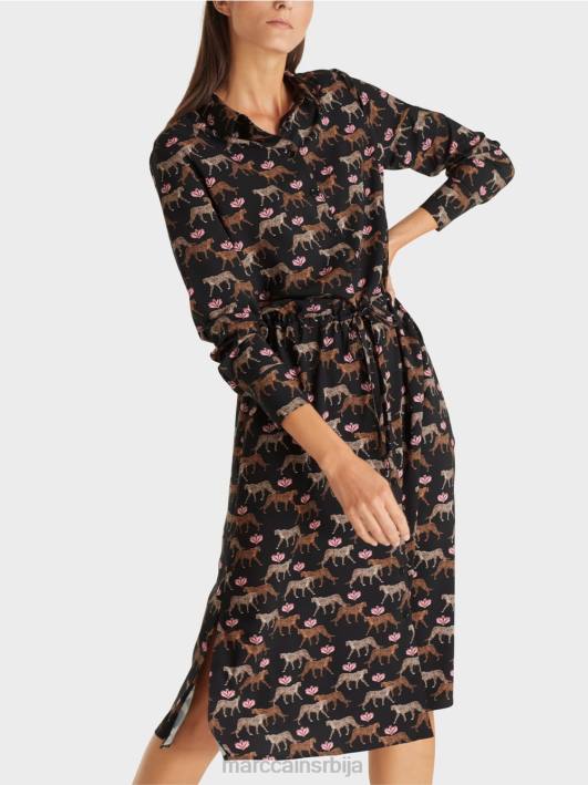 хаљина са леопардима Marc Cain D688142 црн одећу