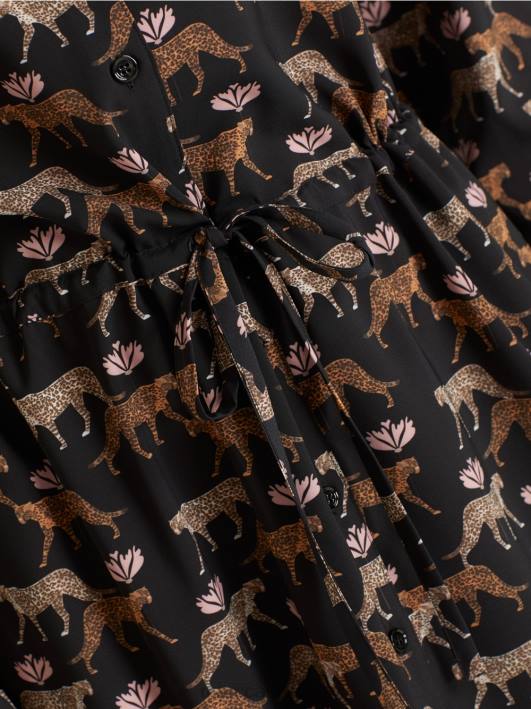 хаљина са леопардима Marc Cain D688142 црн одећу