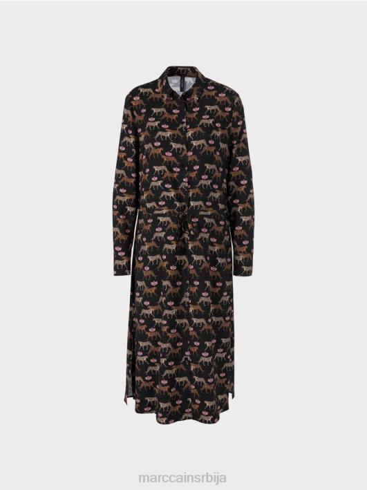 хаљина са леопардима Marc Cain D688142 црн одећу