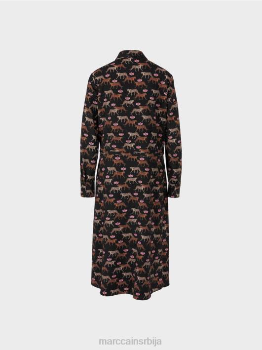 хаљина са леопардима Marc Cain D688142 црн одећу