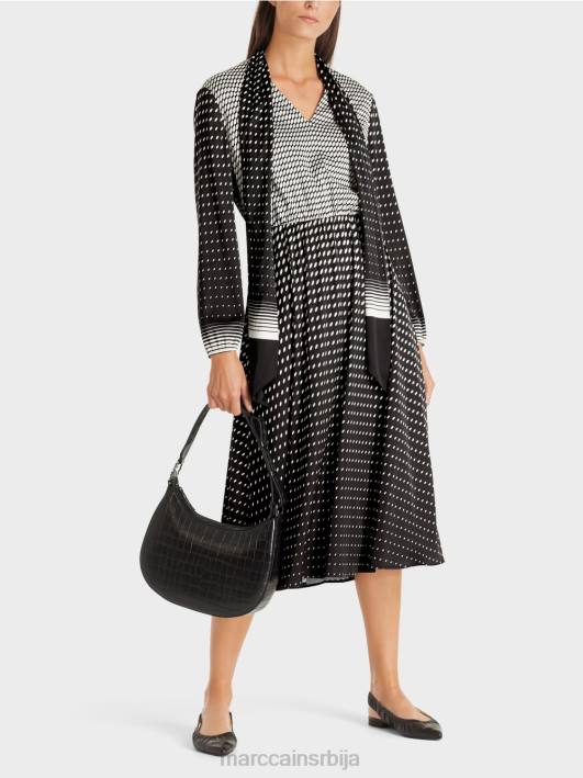 хаљина са мешавином узорака Marc Cain D688144 црн одећу
