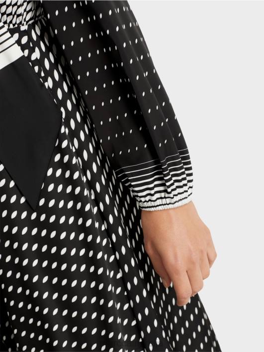 хаљина са мешавином узорака Marc Cain D688144 црн одећу