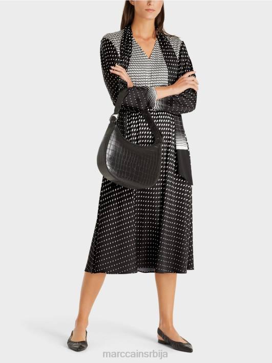 хаљина са мешавином узорака Marc Cain D688144 црн одећу