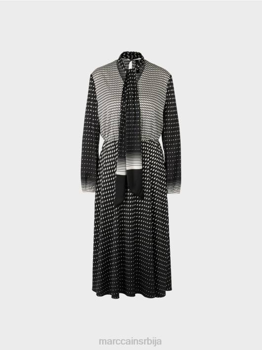 хаљина са мешавином узорака Marc Cain D688144 црн одећу