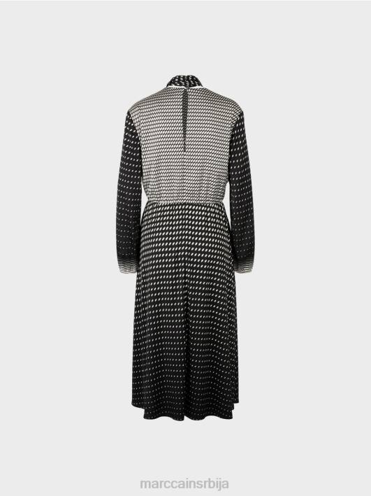 хаљина са мешавином узорака Marc Cain D688144 црн одећу