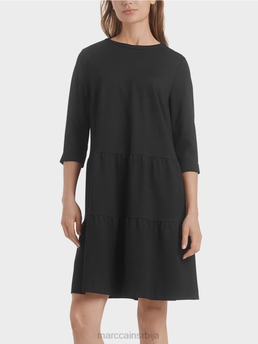 хаљина од дреса са вишеслојним воланима Marc Cain D688145 црн одећу