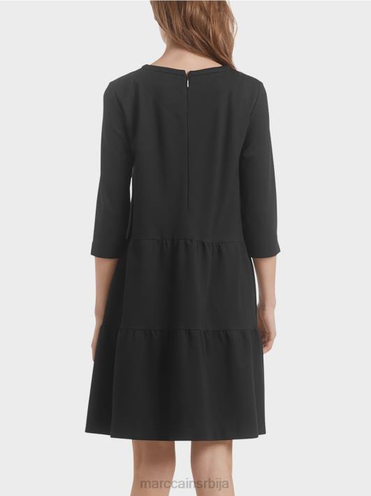 хаљина од дреса са вишеслојним воланима Marc Cain D688145 црн одећу