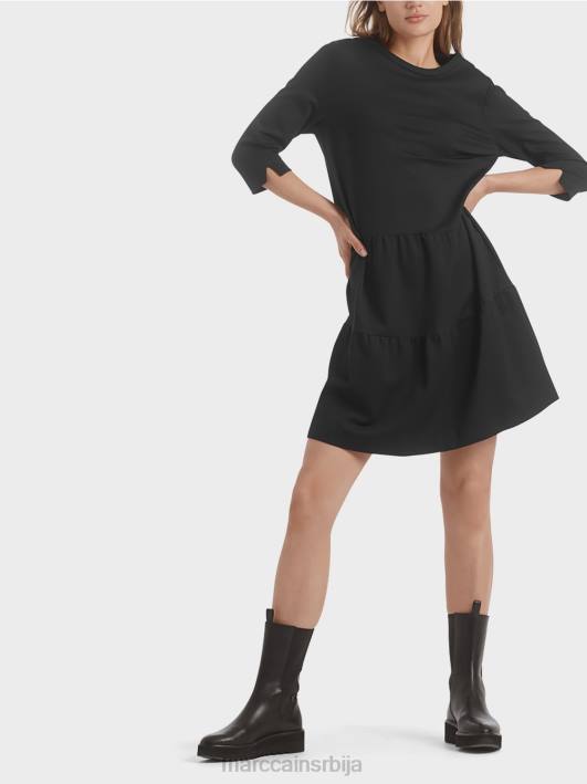 хаљина од дреса са вишеслојним воланима Marc Cain D688145 црн одећу