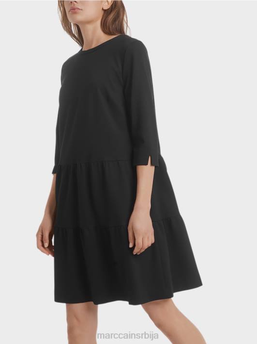 хаљина од дреса са вишеслојним воланима Marc Cain D688145 црн одећу