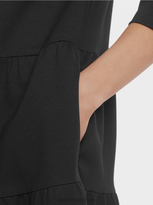 хаљина од дреса са вишеслојним воланима Marc Cain D688145 црн одећу