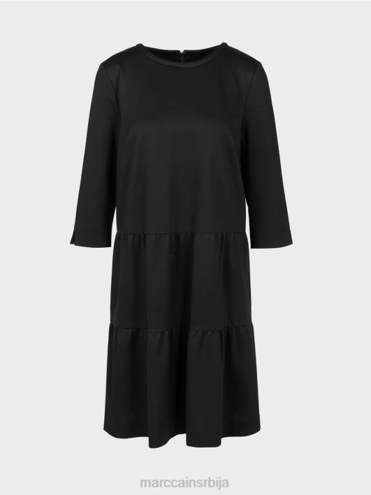 хаљина од дреса са вишеслојним воланима Marc Cain D688145 црн одећу