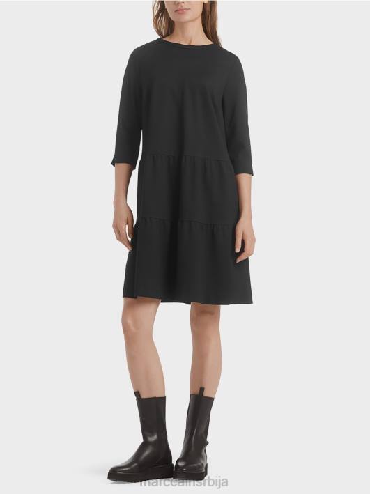 хаљина од дреса са вишеслојним воланима Marc Cain D688145 црн одећу