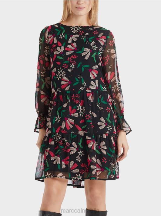 женствена хаљина са цветним принтом Marc Cain D688147 магента одећу