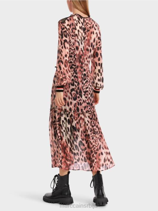 дуга хаљина са принтом животињског крзна Marc Cain D68814 цампари одећу