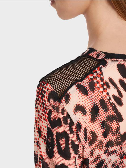 дуга хаљина са принтом животињског крзна Marc Cain D68814 цампари одећу